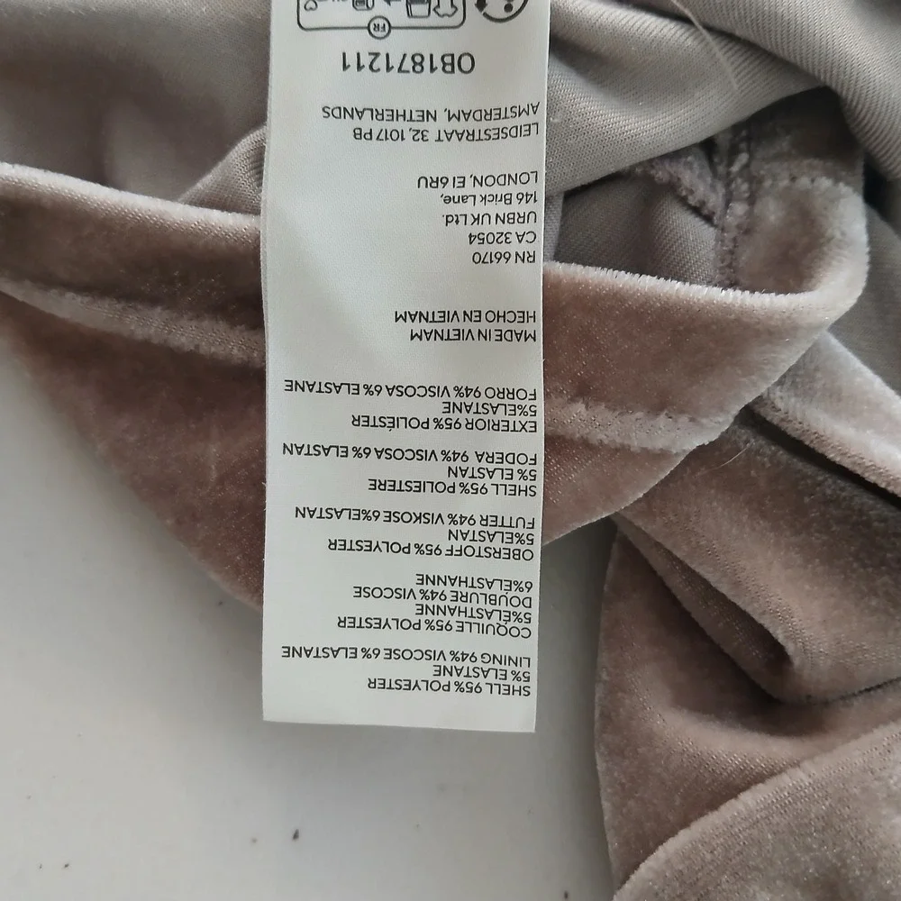 Free People Top Women's 0 Tan Velvet Ruched Puff Sleeve Stretch